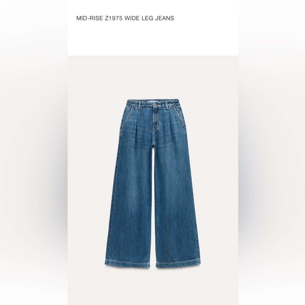 Zara Blue Wide Leg Jeans